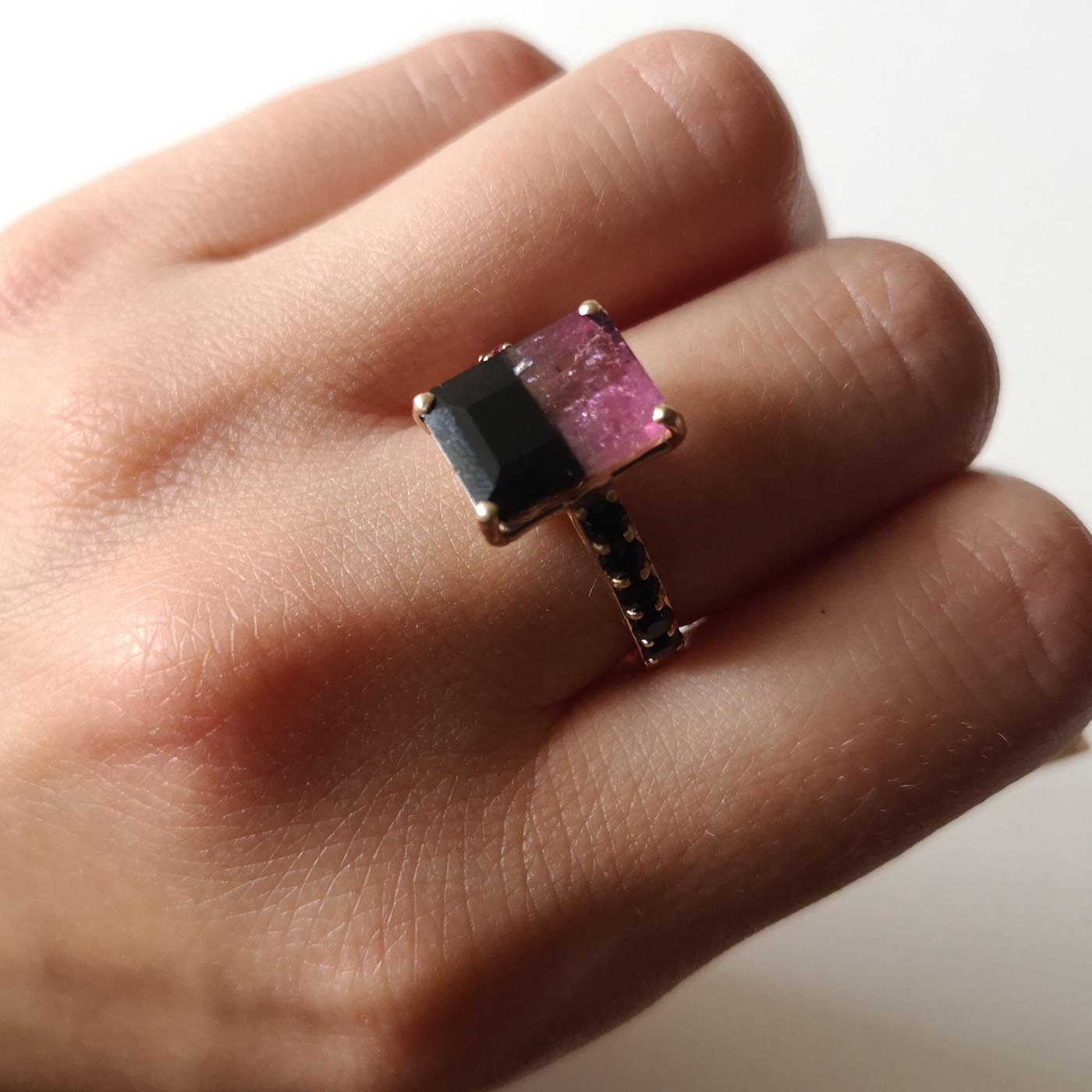 14ct Gold Watermelon Sugar Ring with Gemstones